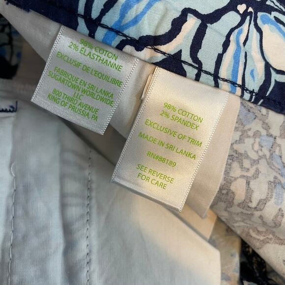 Lilly Pulitzer Callahan Stretch Shorts Bouquet All Day Low Tide Navy womens 12 - Picture 13 of 14